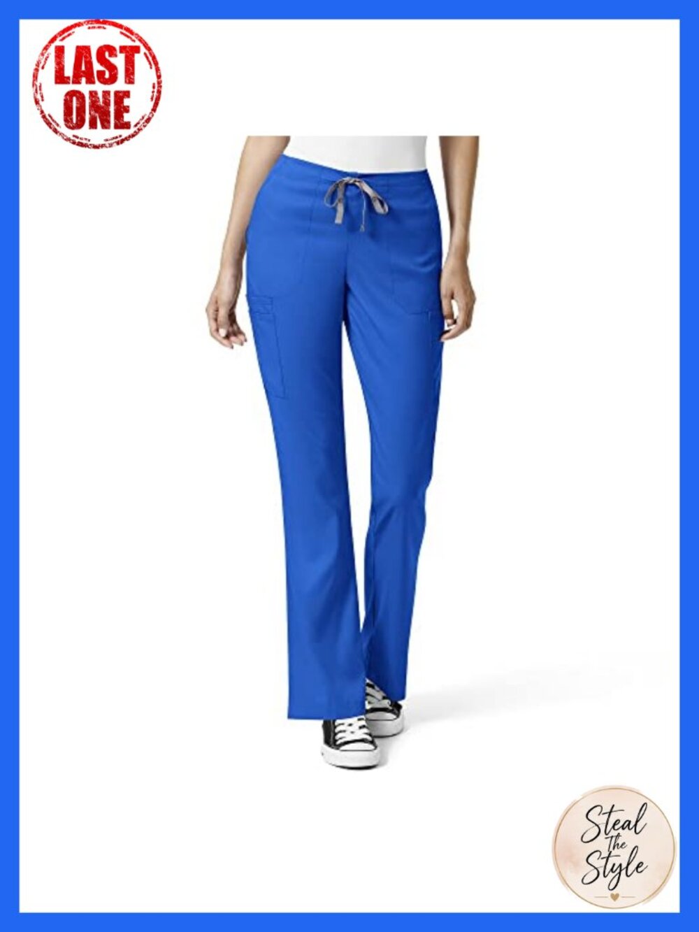 Women's Moderate Flare Leg Cargo Scrub Pant Drawstring Medical Uniform